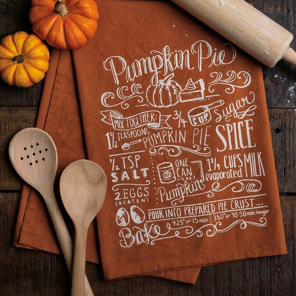 Pumpkin Pie Recipe Kitchen Towel